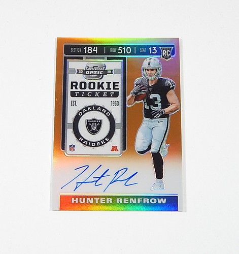 2019 Panini Contenders Optic Orange Hunter Renfrow RC #120 Auto /50