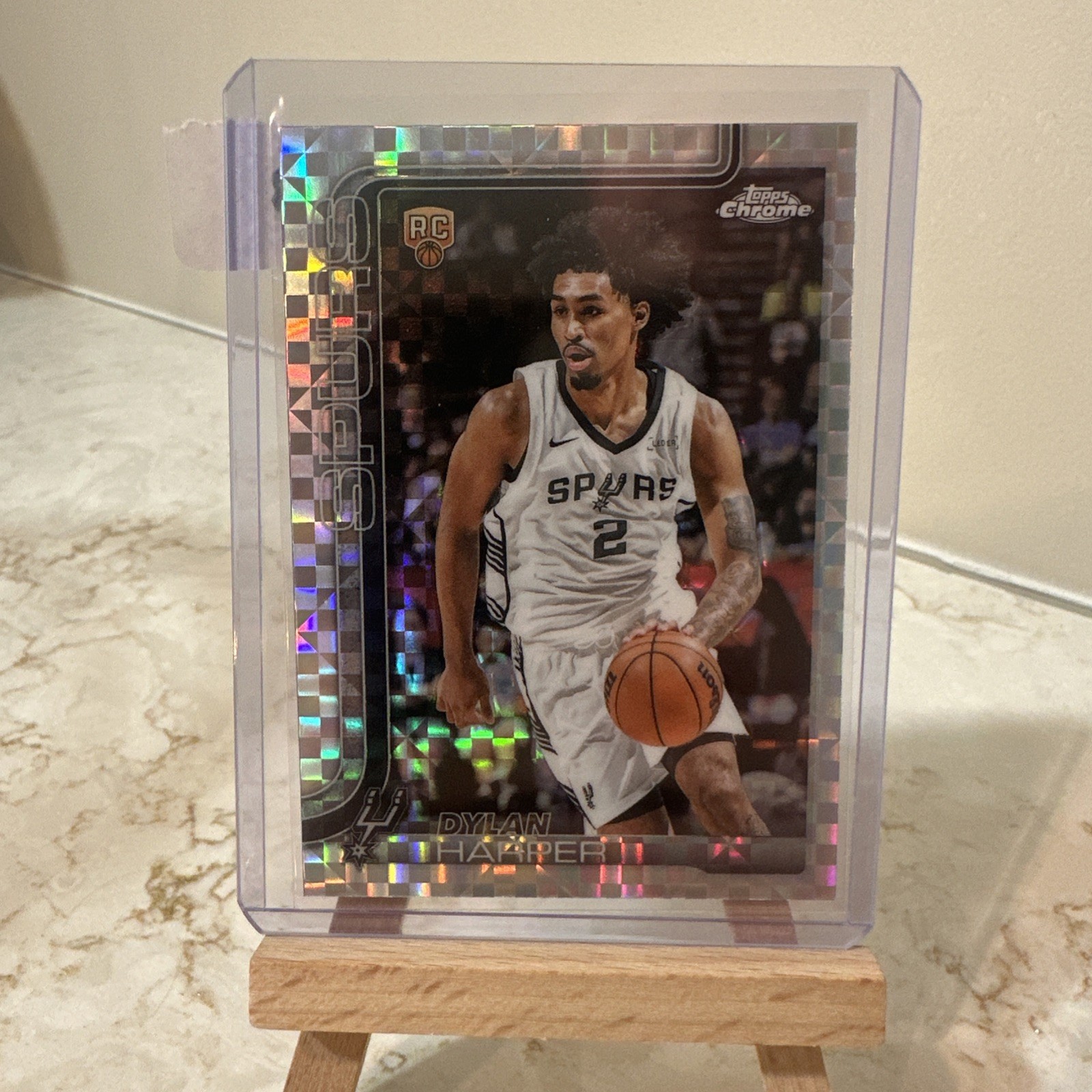 2025-26 Topps Chrome Dylan Harper X-fractor Refractor Rookie Card RC #252 Spurs