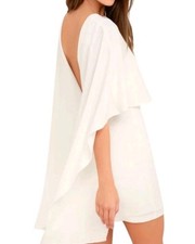 Lulus NWT IVORY NWT The Best Is Yet To Come cape sleeve Dress Size L