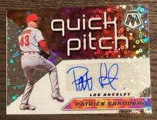 2021 Panini Mosiac Quick Pitch Prizm Autograph Auto #QPA-PA Patrick Sandoval