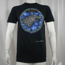 Authentic GAME OF THRONES HBO Stark Stained Glass T-Shirt Black S NEW