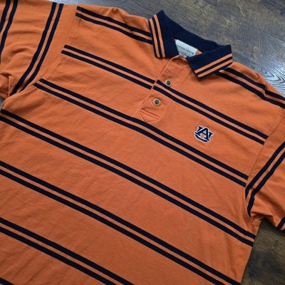 Auburn Tigers Shirt Mens Large Orange Navy NCAA Football Polo Golf Cutter & Buck