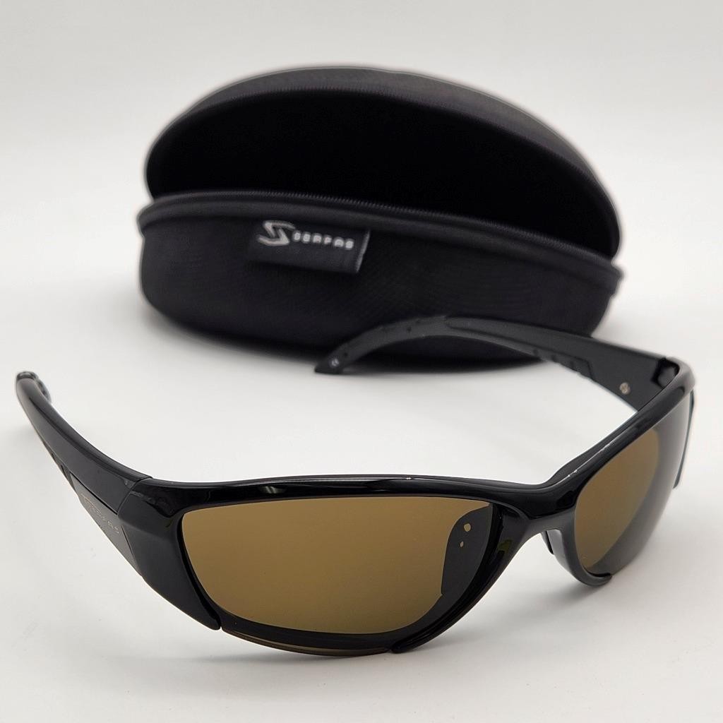 Serfas Force 5 Sunglasses Black Frame W/ Rose/Brown Lens & Case NO PACKAGE