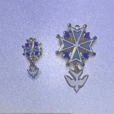 1 Big and 1 Small - Save &pound;10 - Huguenot Cross / Pin Lapel Badge - FREE SHIPPING