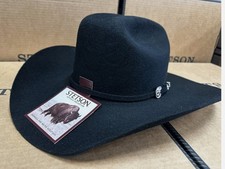 Stetson Men's Corral 4X Buffalo Black Felt Cowboy Hat-MADE IN USA .