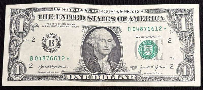 2021 New York $1 Bill Star Note ⭐️ Devil 66’s Fancy Numbers Note