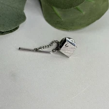 Vintage Swank Silver Tone Square Tie Tack Pin