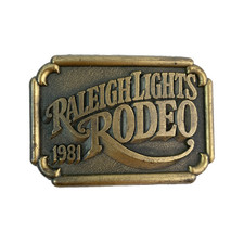 Vintage 1981 Raleigh Lights Rodeo Metal Belt Buckle