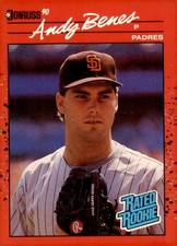 1990 Donruss #41 Andy Benes San Diego Padres No (.) after INC Card