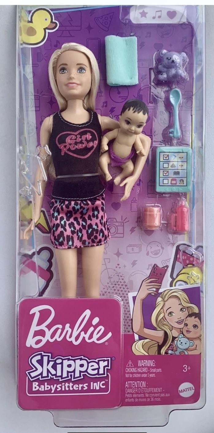Barbie Skipper Babysitters Inc Doll Set w Blonde Doll + Baby