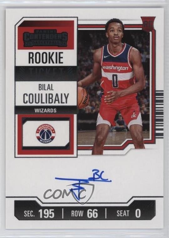 2023-24 Panini Contenders Ticket Bilal Coulibaly #113 Rookie Auto RC 14mf