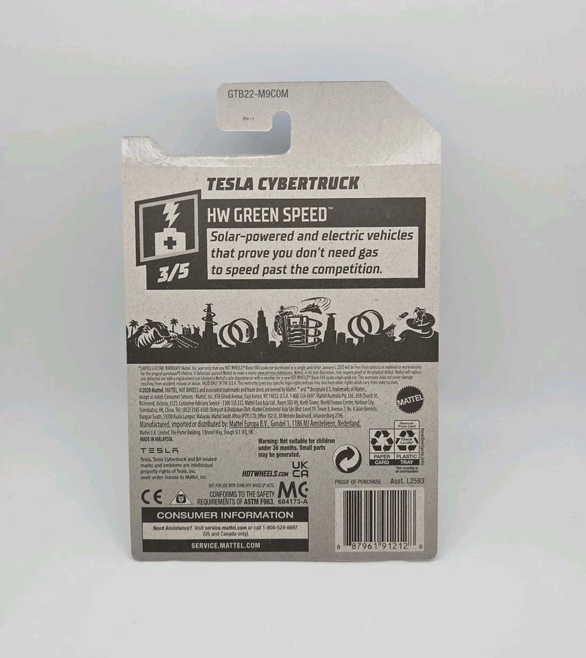 Hot Wheels Tesla Cybertruck 2021 - Primera edición - Juego de pegatinas sellado de fábrica Foto 2 de 2