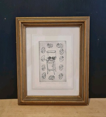 VINTAGE RADIERUNG '' EUREKA TURKEYS '' H.R.M RUPERT LIMITED EDITION 4/50 12 X 10 '' 