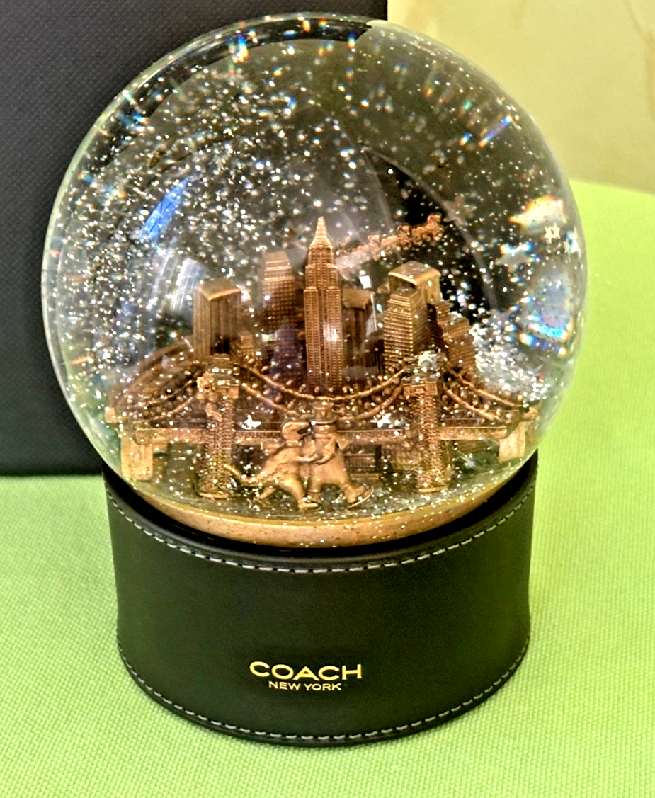 COACH SNOW GLOBE WITH REXY AND SNOWMAN:NIB BLACK/BRASS CCT00 | eBay