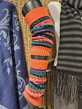 Premium Alpaca Handmade Geometric Pattern Leg Warmers 15 Inches