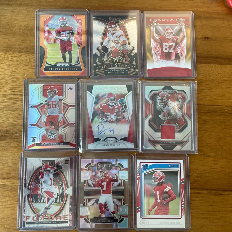 Chiefs Patrick Mahomes Kelce Worthy Rookie /Patch Auto Prizm Insert Lot 23🔥
