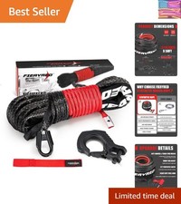 316 Inch 50ft 8500lb Synthetic Winch Rope Kit Hook 316 Inch 50ft 8500lb Synthetic Winch Rope Kit Hook