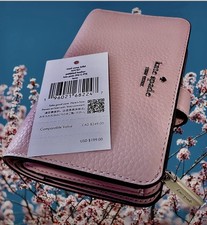 Kate Spade Bifold Wallet Pebbled Leather NWT RP 199 Tutu Pink