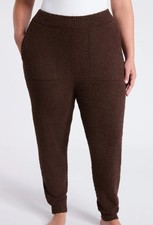 Joyspun Plush Sleep Pants Brown w side pockets Size XL