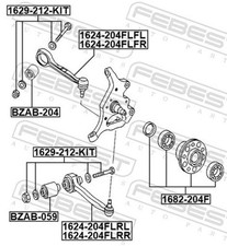 Für FEBEST 1624-204FLRR FRONT CONTROL ARM LOWER RIGHT MERCEDES-BENZ C-CLASS