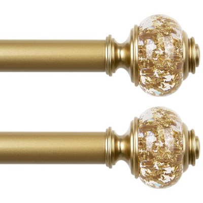 2 Pack Curtain Rods, 1 Inch Telescoping Drapery Rod 28 to 48 inch (2.3 to 4 f...