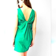 GAP Emerald Green Cotton Knott Back Mini Dress Size Small