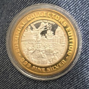 Foxwoods Resort Casino 1995 .999 Fine Silver Boston Tea Party
