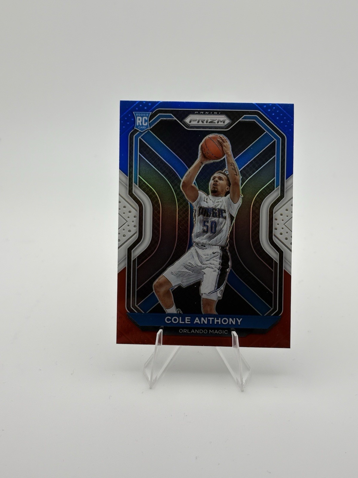 Cole Anthony 2020-21 Panini Prizm Red White and Blue Prizm Rookie Card #292