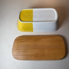Butter Me Up Talisman Designs Wood & Ceramic Butter Keeper Covered Butter Dish