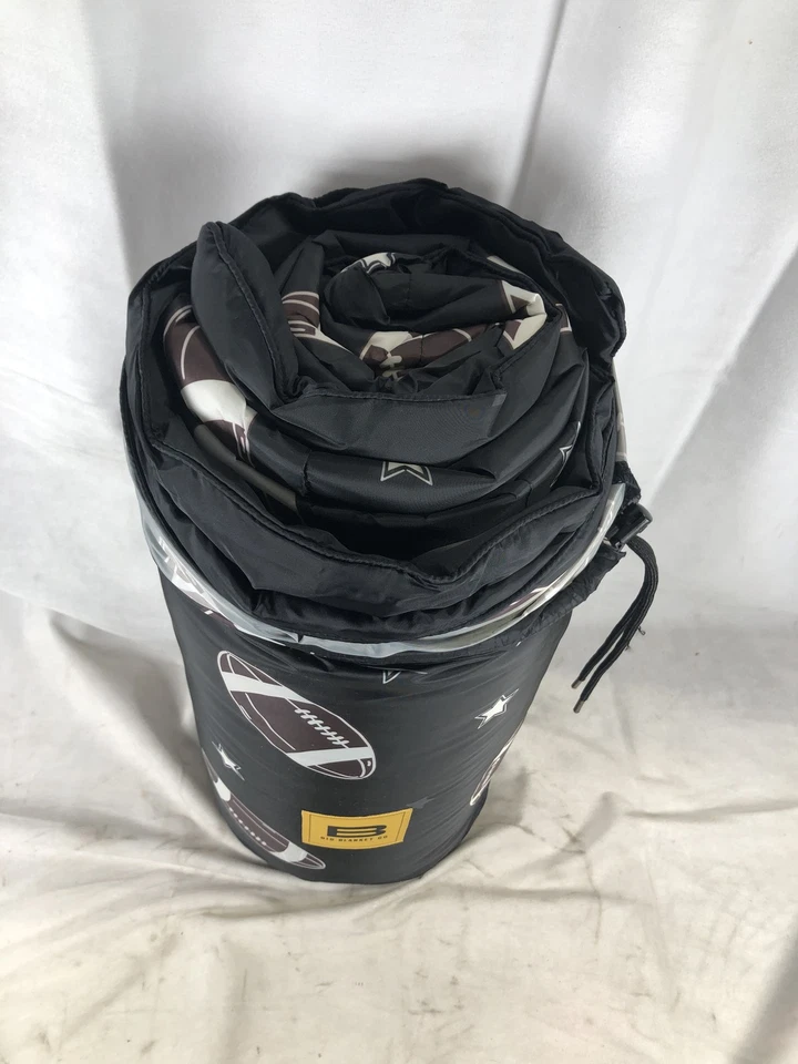 Manta Big Blanket Co Exterior Fútbol Negro/Fútbol Marrón/Blanco con Estrellas Foto 4 de 4