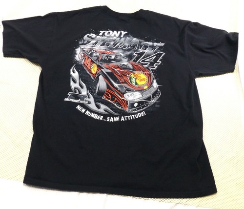 Tony Stewart Racing Black Graphic T-Shirt Mens 2XL Anvil Cotton NASCAR Tee