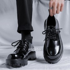Men's Leather Shoes Lace Up Oxfords Leather Round Toe Low Top Dress Formal Shoes