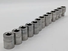 SNAP-ON 1/2" DR 6PT Metric Flank Shallow Socket Set (10-22 MM) (EC2039010)