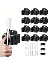 4pcs Universal Broom Hanger Wall Mounted Mop Holder Home Mop Storage Clip Rack