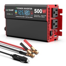 OLTEANP 500 Watt Power Inverter 12V DC to 110V/120V AC with LCD 500W