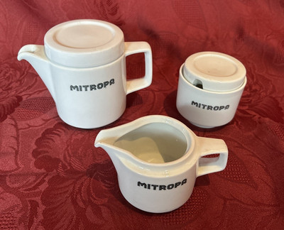 Original Mitropa Geschirr - 3 tlg. Kaffeeset Kännchen Zuckerdose Milchkännchen