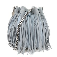 Stella McCartney Falabella Small Fringe Chain Shoulder Bag Light Gray Authentic