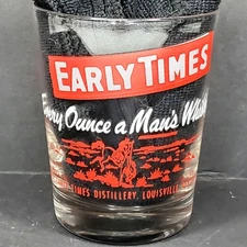 Early Times Rocks Glass Every Ounce A Man's Whiskey Texas Jigger Large Rocks