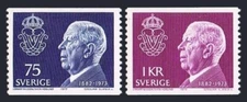 Sweden 1021-1022, MNH. Michel 826-827. King Gustaf VI Adolf, 1882-1973. 1973.