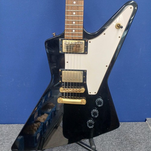 EPIPHONE 1958 KORINA EXPLORER model Black Electric Guitar Used From Japan - Afbeelding 2 van 11