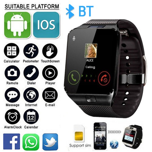 Bluetooth Smart Watch W/ Camera Waterproof Phone Mate for Android Samsung iPhone - Picture 1 of 28