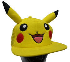 Pokemon Pikachu Yellow Snapback Mesh Cap Hat One Size Adjustable NWOT