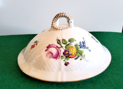B &G Royal copenhagen Porzellan Terrine Deckel  Blumen und Golddekor verzier 20J