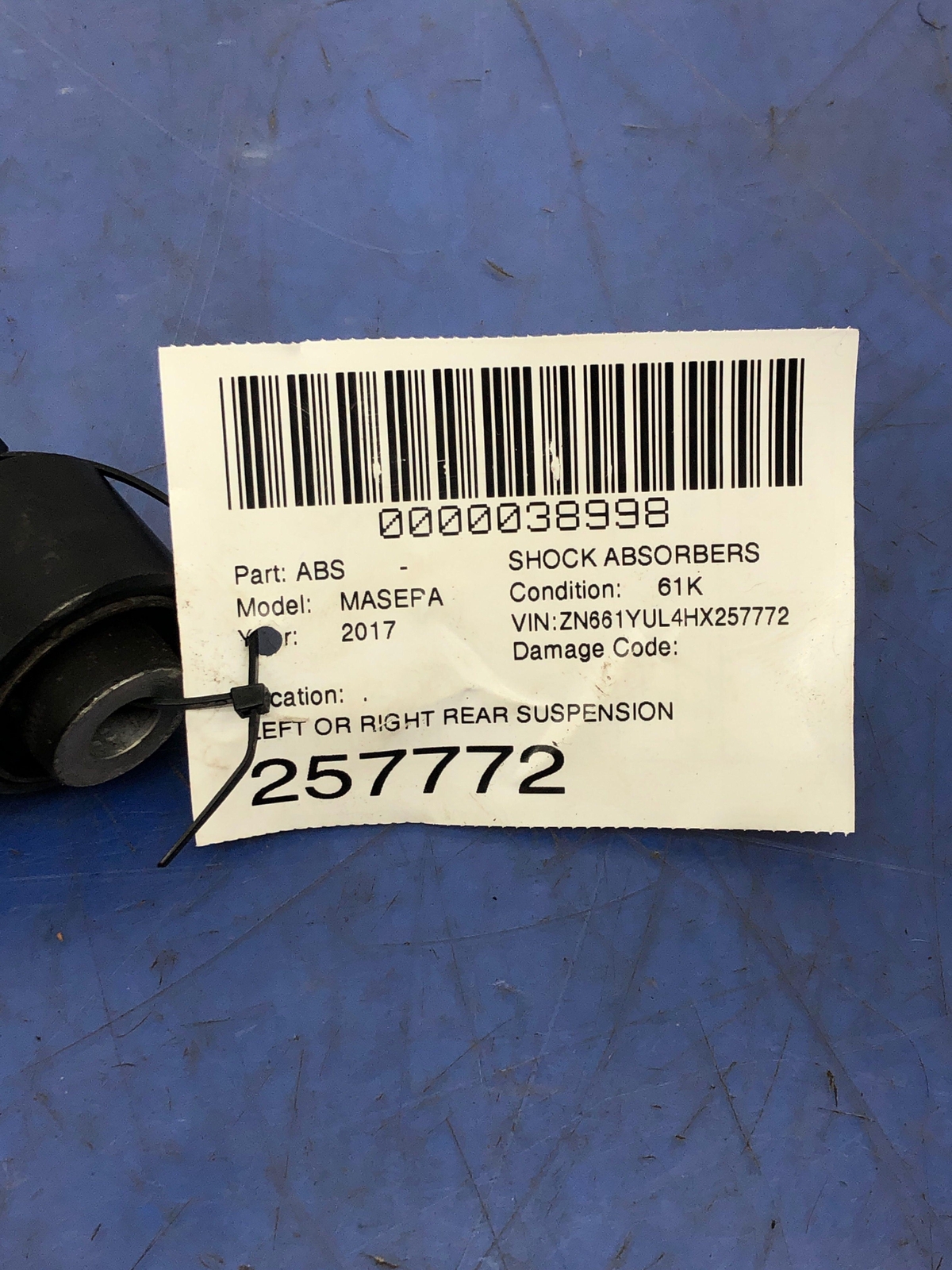 Maserati Levante 2017-2022 Rear Left Damper