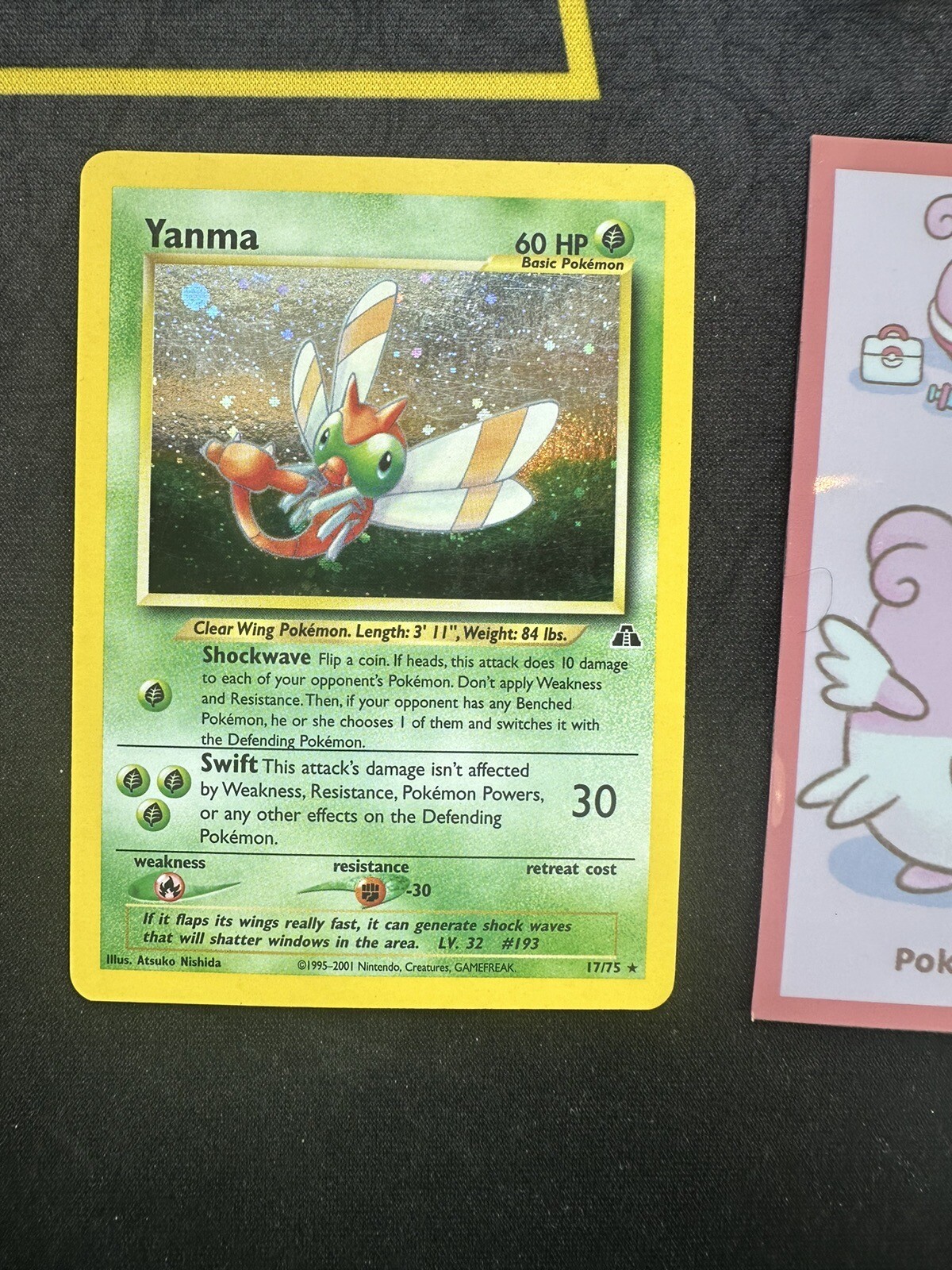 Pokemon Card YANMA 17/75 Neo Discovery Holo Rare WOTC 277💎NM💎
