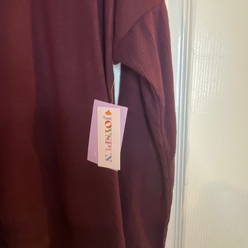 Joyspun Long Sleeve Super Soft Tee, Women's Size Small (4-5), Plum Color New - Picture 5 of 6