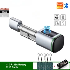 Smart Cylinder Lock Tuya Bluetooth Fingerprint IC Cards Include CR123A Battery