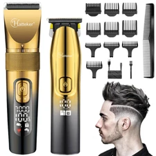 Hatteker T-Blade Hair Clipper Cordless Mens Salon Barber Trimmer Shaving Machine