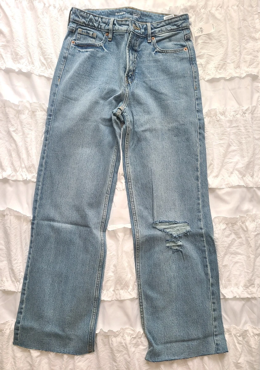 Old Navy Extra High-Waisted Ripped Wide-Leg Cut Off Jeans Size 4 Medium  Wash | eBay