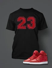 23 Pro Club Shaka Tee Shirt for AIR J1 RED Cement Graphic Sport Big Tall Sm